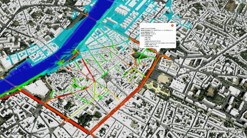 Flood risks simulation