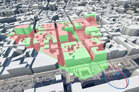 Analyse de visibilité depuis un point de vue dans une scène urbaine Horizon